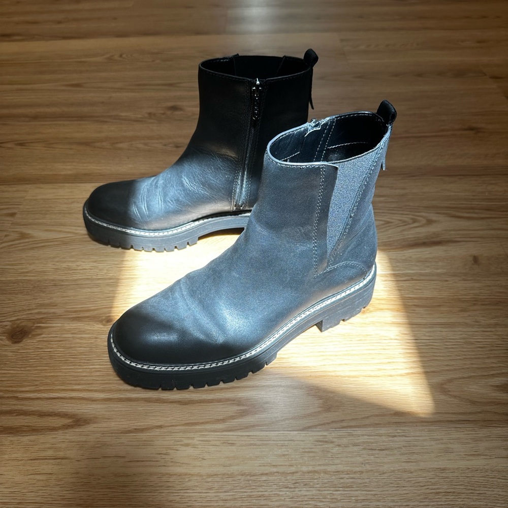 Franco Sarto Black Lug Boots - size 8